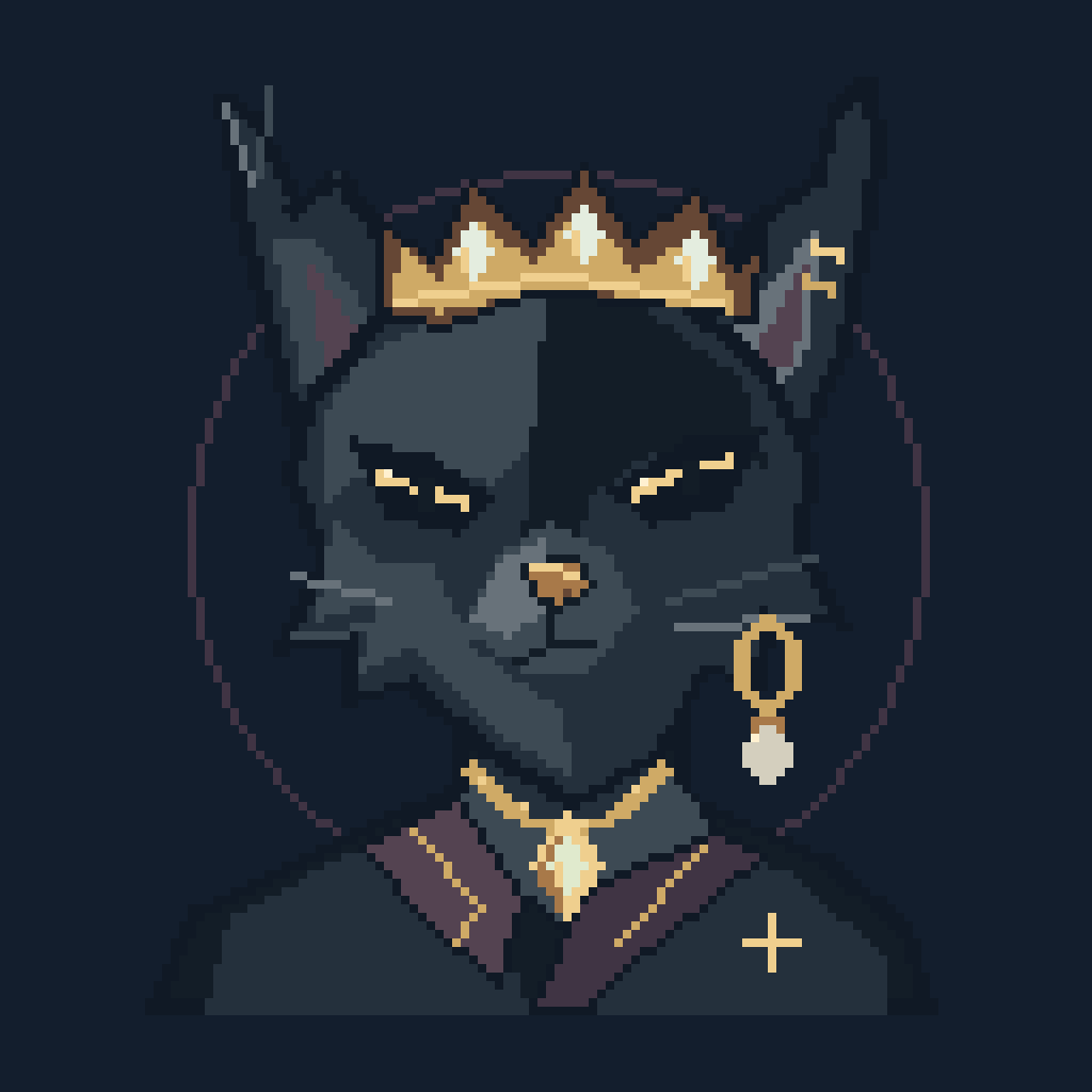 A Velvet Lynx pixel portrait
